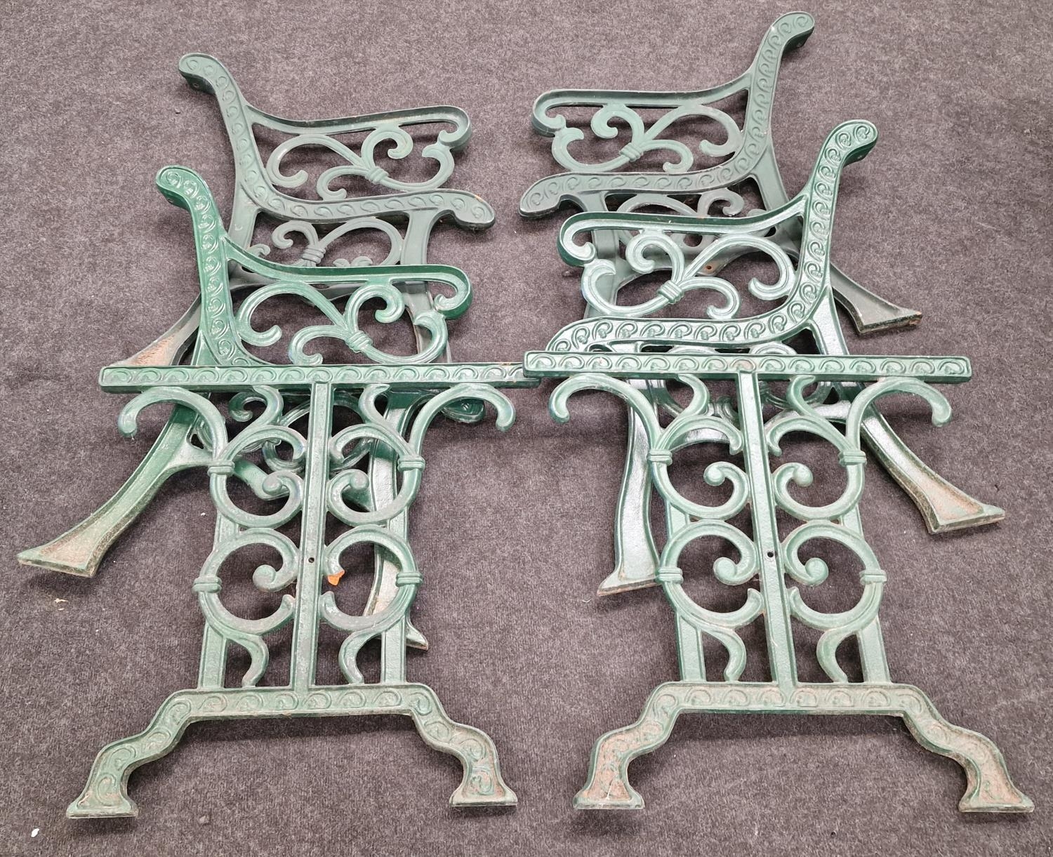 Good set of metal bench ends and metal table supports to match (6)