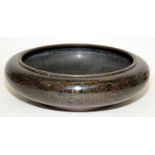 Large Oriental cloisonne shallow bowl. 31cms across