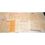 Collection of vintage football club printed autograph sheets, mostly dating from mid 1950's. These
