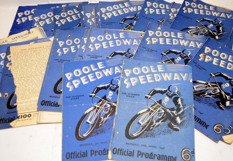 Scarce collection of early Poole Pirates Speedway matchday programmes from their very first season