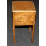 Oak sewing box with fitted draw and contents 55x30x30cm