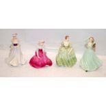 4 x Coalport figurines including Loretta, In Love, Jennifer and Jo