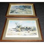 Pair of David Shepherd framed limited edition artist signed prints '654 Squadron Auster Mark III