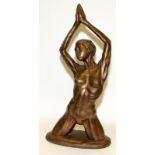 Large female nude study in bronzed resin 'Wendy' signed D Neaves, 3/15. 58cms tall