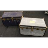 Two vintage large storage trunks each measuring 52x91x51cm.