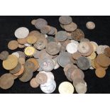 Small bag of English and foreign coins (2)