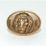 Antique gold colar stud marked with the Lion head