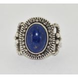 A 925 silver Suarti Lapis Lazuli ring Size P