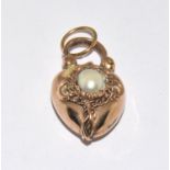 Victorian bracelet locket set with a pearl 6.7g