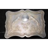 Antique silver plated belt buckle in the Art Nouveau style