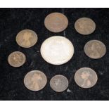 A collection of Victorian coins to include an 1889 Crown and a British North Borneo One Cent. 9