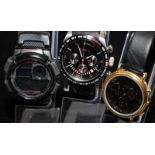 3 x gents quartz watches to include a Breil Speed One chronograph, a Rotary alarm chronograph and
