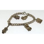 Silver charm bracelet and charms each chain link individually H/M