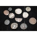 Small collection of ancient coins including possibly Roman and Celtic examples. 11 in lot