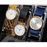 3 x Gents Tissot quartz watches including two mid-size examples. Seen working at time of listing