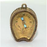 9ct gold watch fob in the form of a compass