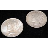 2 x USA silver Peace Dollars dated 1922 and 1924 (4)