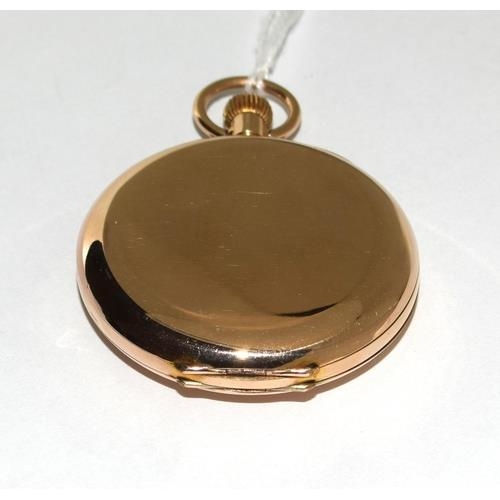 9ct gold side wind half hunter pocket watch set with enamel face and roman numerals with - Image 4 of 10