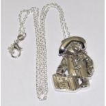 A Silver Paddington Bear Pendant Necklace