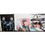 Collection of Formula 1 related contemporary canvas photographs the largest measuring 81x60cm (3).