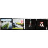 Collection of contemporary promotional vehicle related photographs in box frames (4).