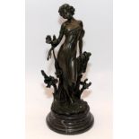 Bronze figure of the Goddess Flora signed Jean Belot (?). O/all height 29cms