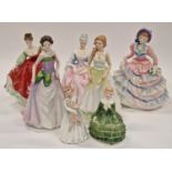 Royal Doulton collection of porcelain ladies to include Fair Lady (Red), Anita, My First Pet and
