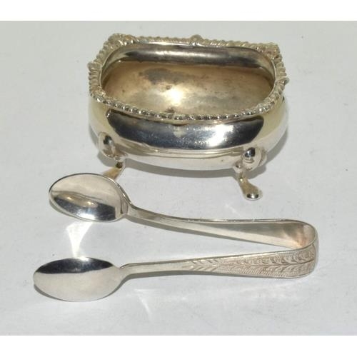 925 silver mustard's with a spoon together a pair sugar nips 95g - Image 3 of 4