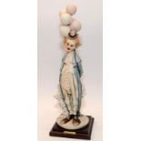 Florence by Capodimonte Guiseppi Armani figure 'Pensive Clown With Balloons'. Boxed with