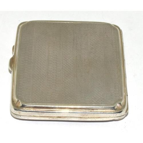 Silver engine turned square cigarette case 81g - Image 2 of 5