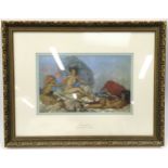 William Russell Flint framed and glazed print 'Rococo Aphrodite' 65x51cm.