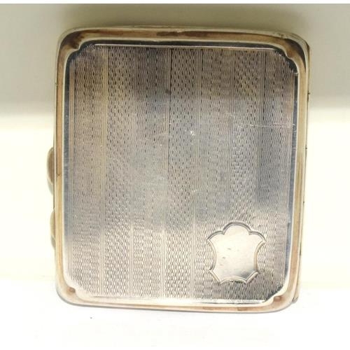 Silver engine turned square cigarette case 81g - Image 5 of 5