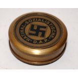 Brass cased compass with foreign military insignia