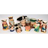 A collection of vintage Toby and Character jugs to include Royal Doulton examples. 11 in lot