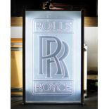Quality contemporary Rolls Royce large illuminated advertising sign 100x64cm.