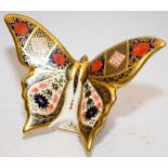 Royal Crown Derby large butterfly paperweight gold stopper