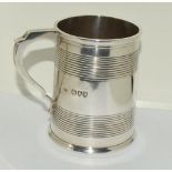 925 silver christening mug 8.5cm tall 177g with a very early date