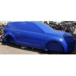 Full size promotional facsimile Land Rover Range Rover Discovery body in blue moulded plastic.