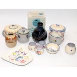 Collection of vintage Poole Pottery mostly in the traditional pattern and including Carter Stabler