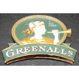 Large vintage Greenalls double sided pub sign. 63cms across