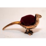 Brass case Pheasant pin cushion