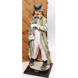 Large Florence by Capodimonte Guiseppi Armani figure 'The Musical Clown With Trumpet' (Clown Con