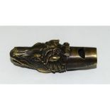 A Brass Vesta Whistle in the form of a Horse Head