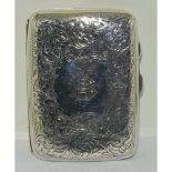 925 silver embossed concave cigarette case 82g