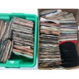 2 Boxes of various 7” singles. A mixture of decades and genres and conditions.