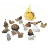 Collection of Glass and Ceramic Figures of Animals and Sea life