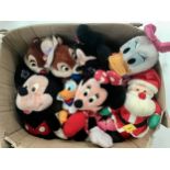A collection of various cuddly toys to include - Mickey / Minnie Mouse - Donald Duck - Chipmunks