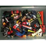 Box of various playworn dinky / Matchbox toys etc.