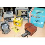 Collection of vintage photographic equipment to include 8mm camera, editior, viewer etc.