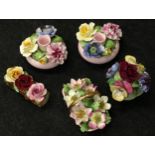 Five ceramic posy flower arrangement ornaments from various brands to include Staffordshire,